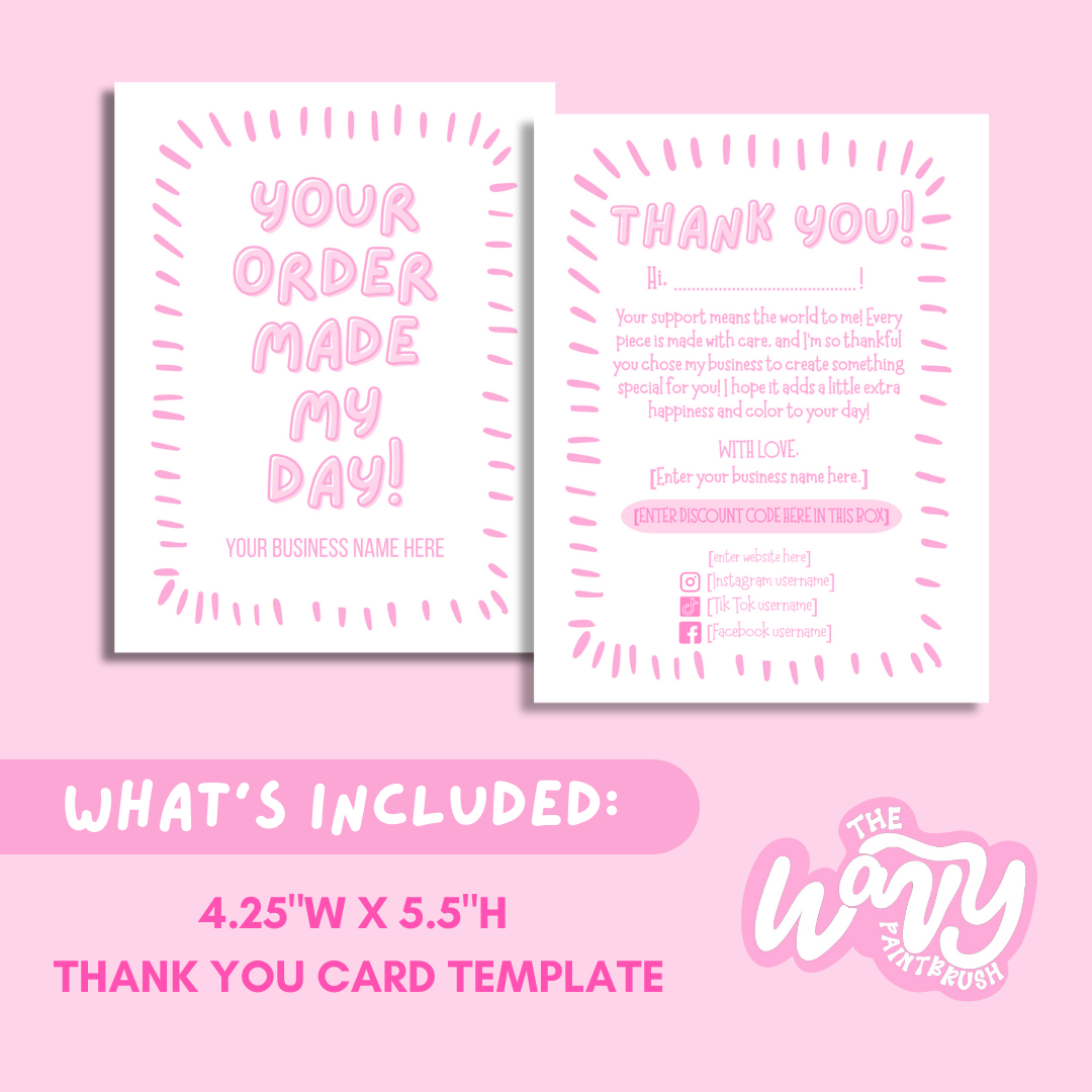Business Thank You Card Template (4.25”W x 5.5”H)