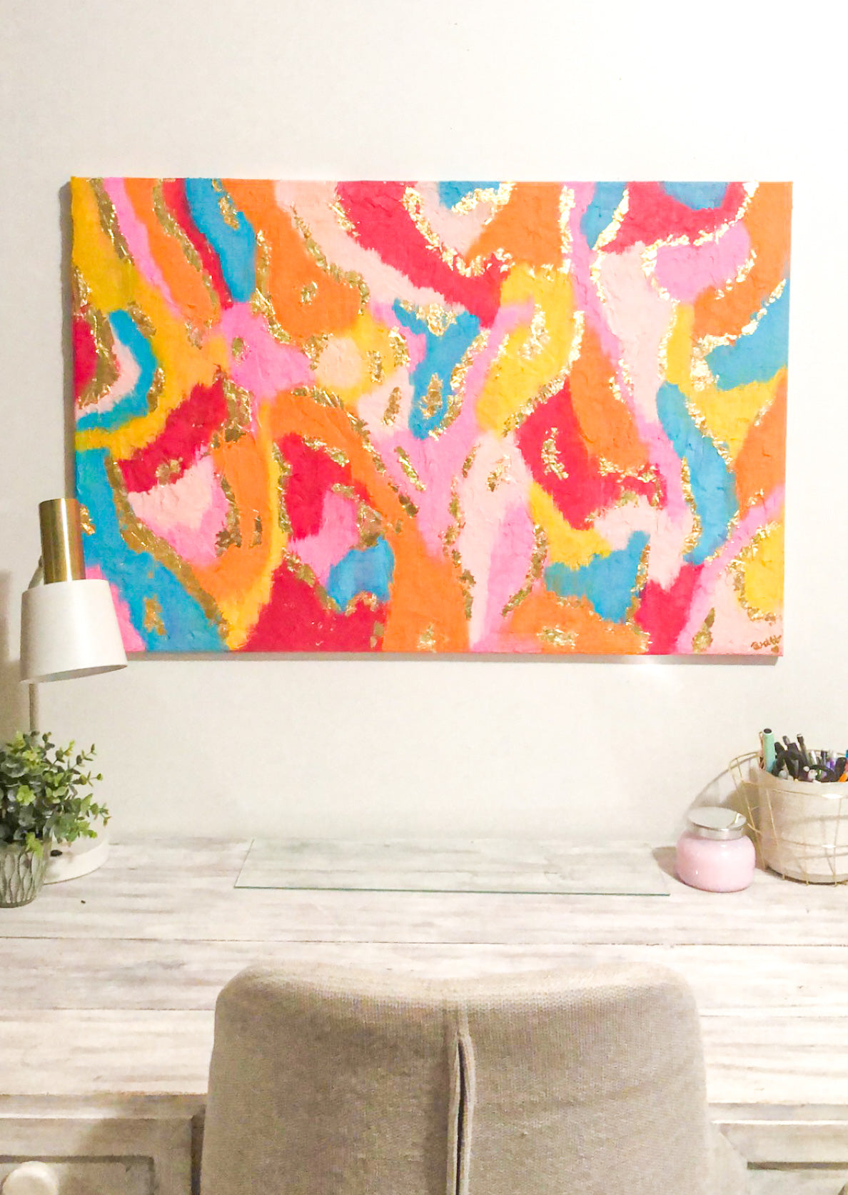 Textured + Gold Color Blast Canvas