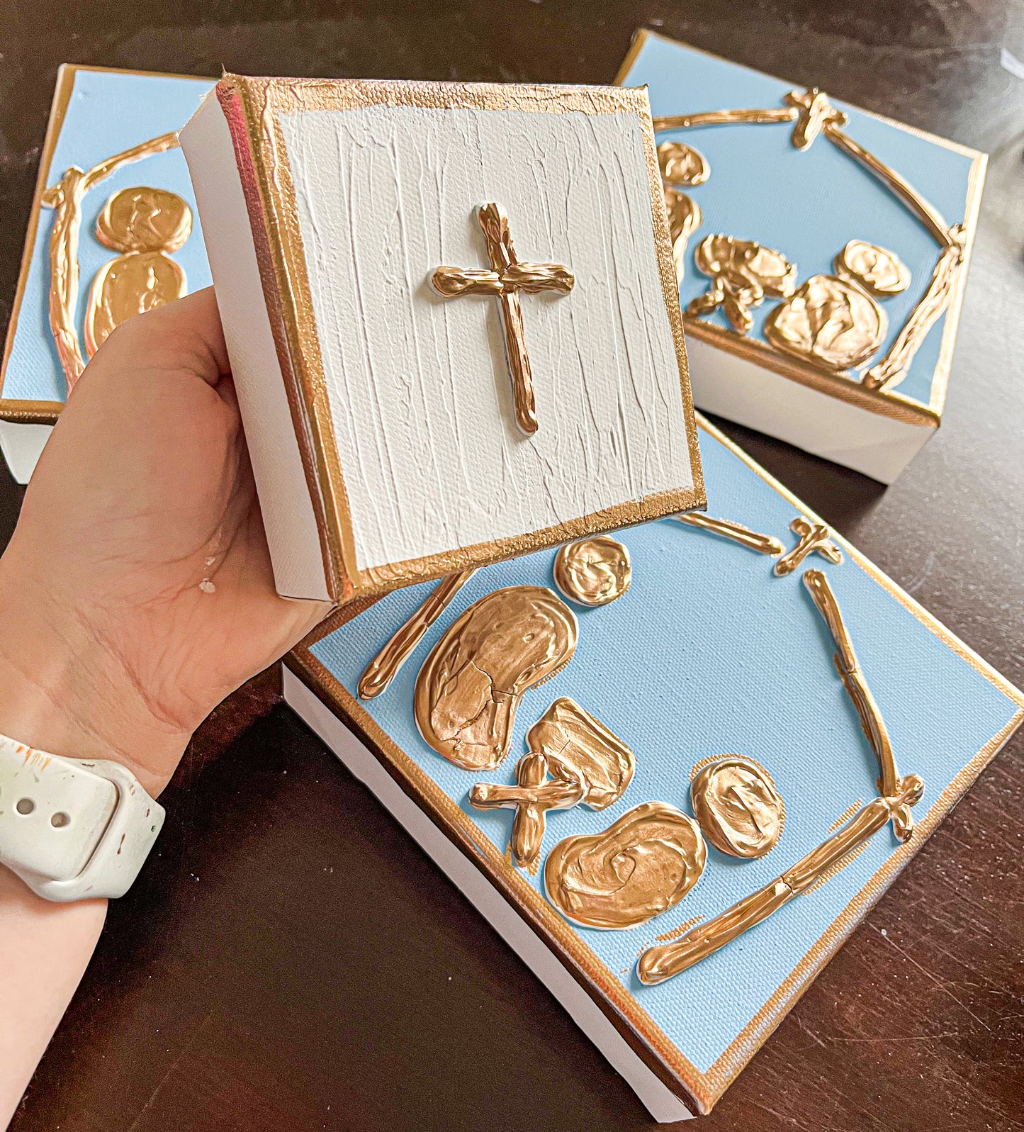 Simple Gold Cross Gallery Wrapped Canvas