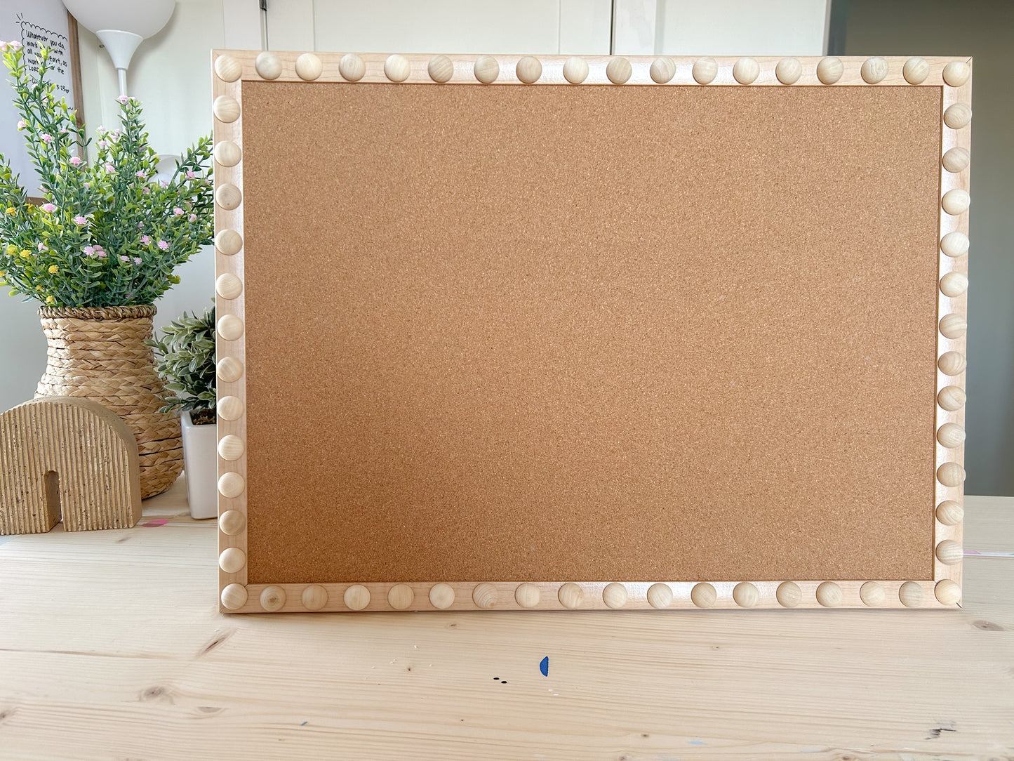 Custom - Rectangle Cork Board w/ hand beaded trim