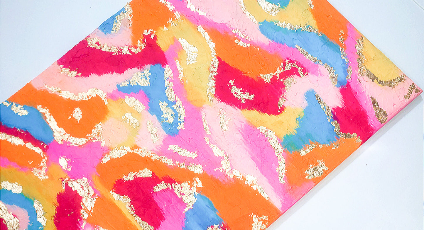 Textured + Gold Color Blast Canvas