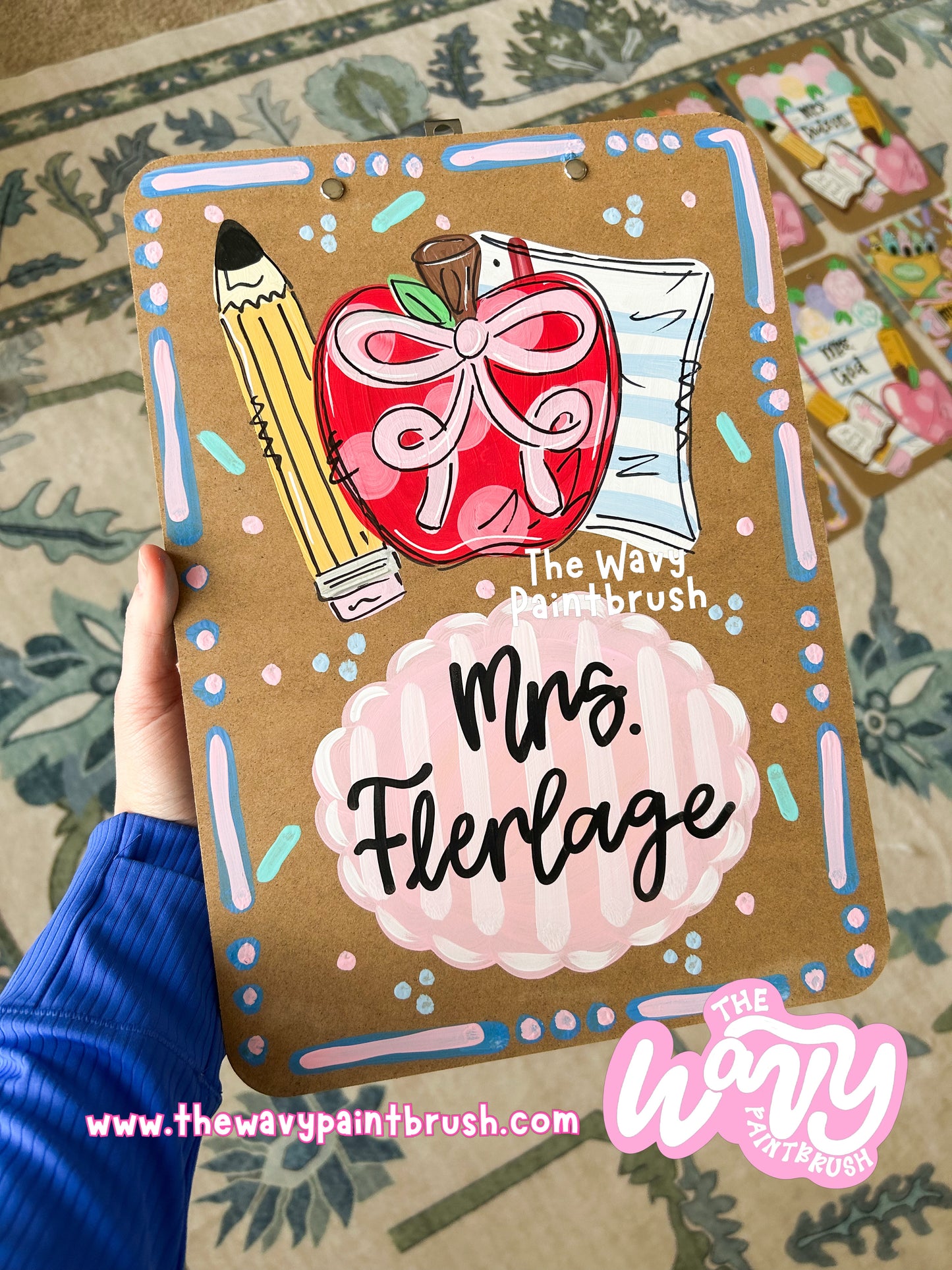 Clipboard Apple + Pencil + Paper Design | Preorder