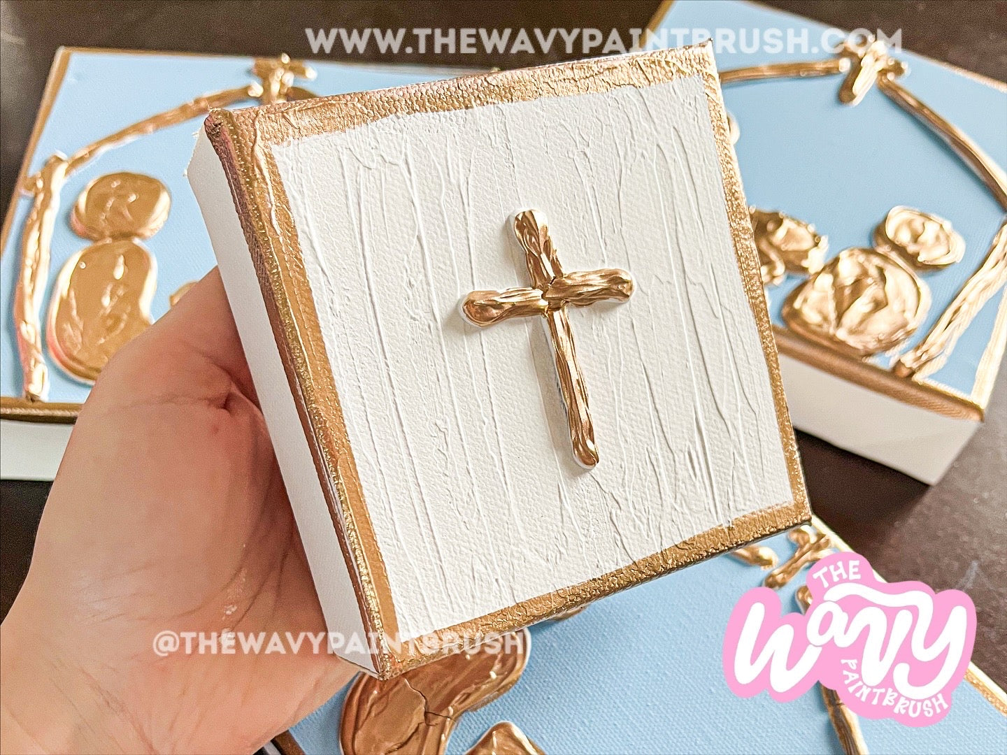 Simple Gold Cross Gallery Wrapped Canvas