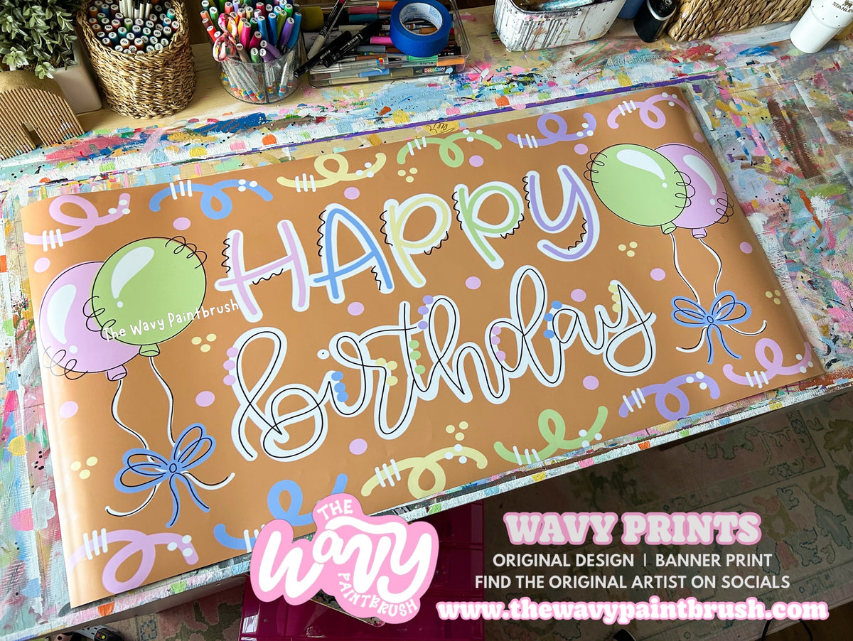 Ready to Ship PRINTED Banner - Birthday