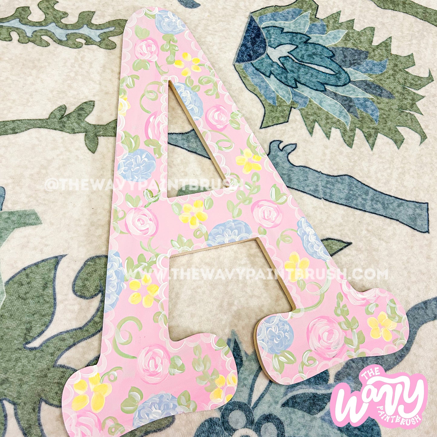 Floral Wooden Letter “A”