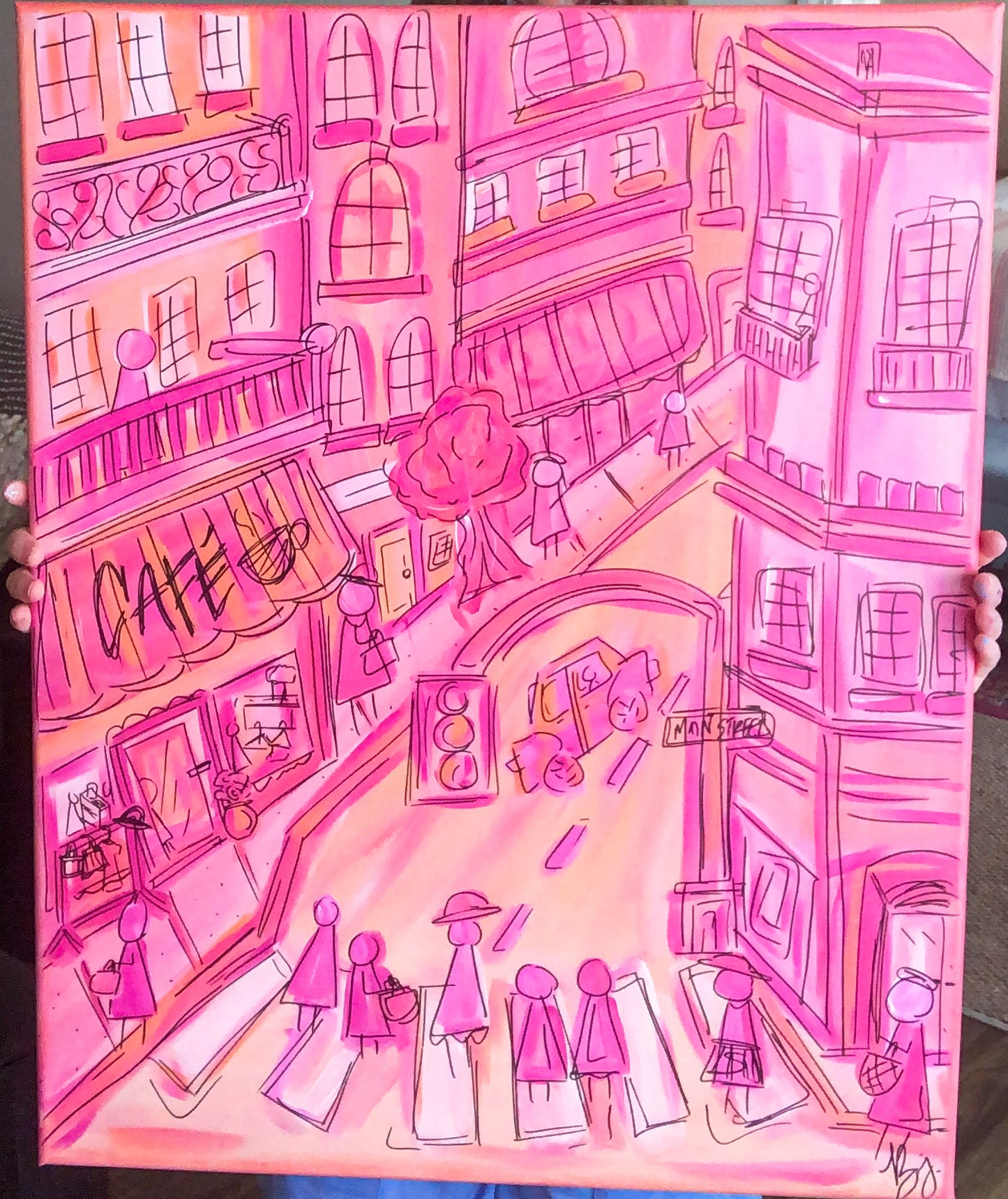 Pink Town + Original Abstract