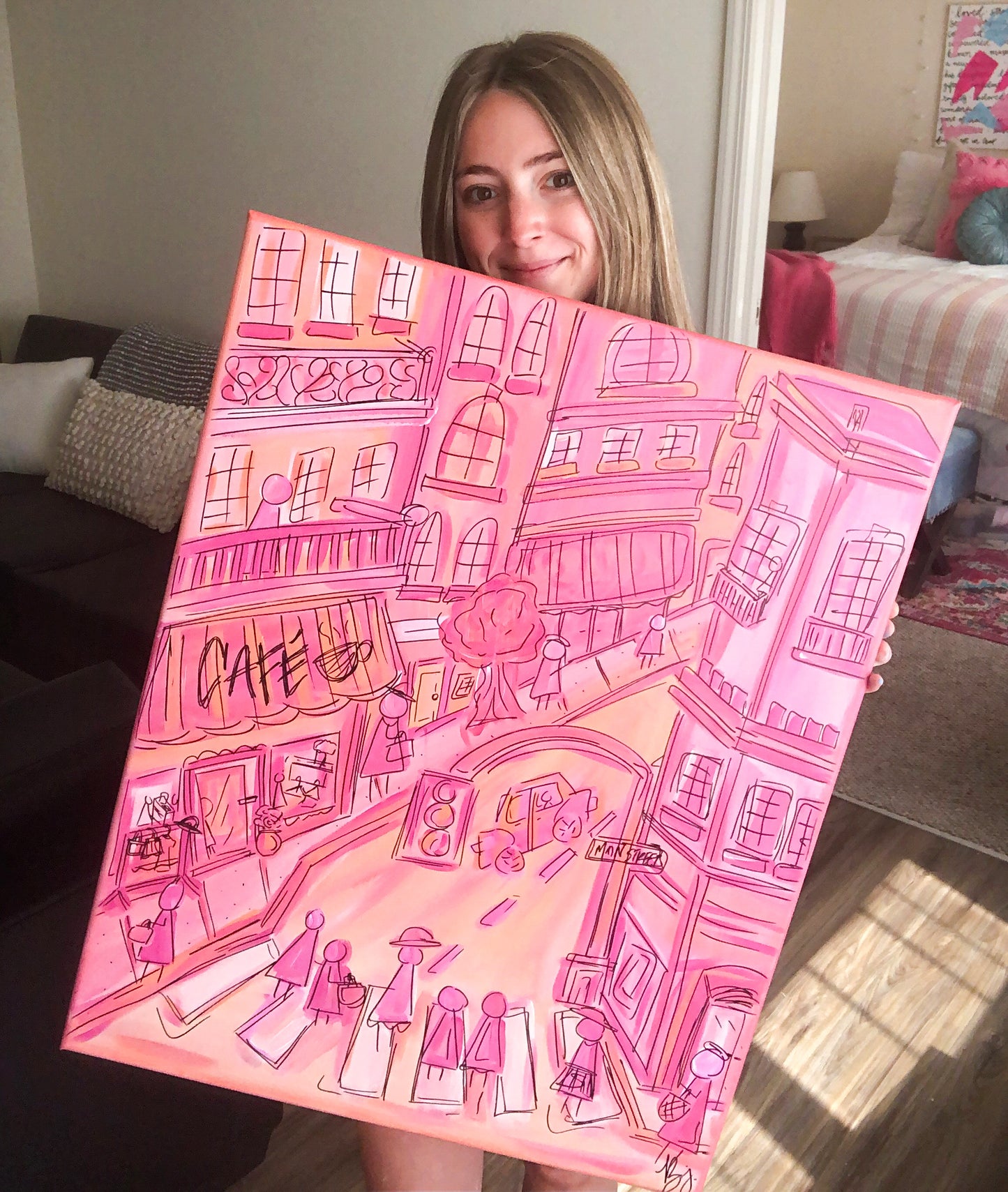 Pink Town + Original Abstract