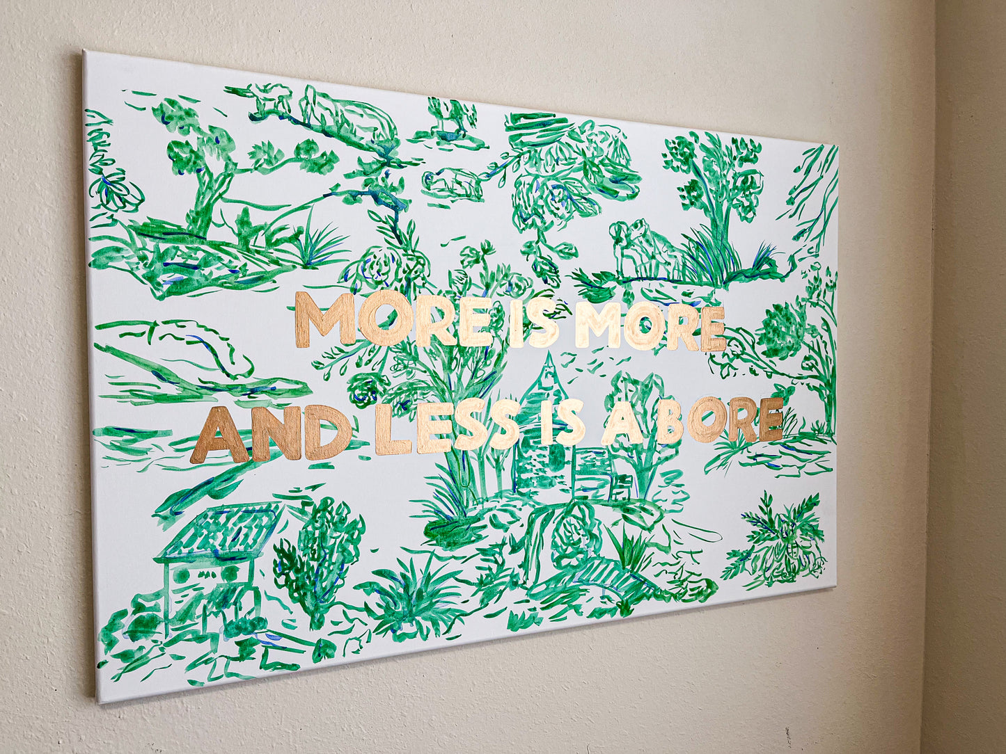 Green Landscape + Abstract Watercolor