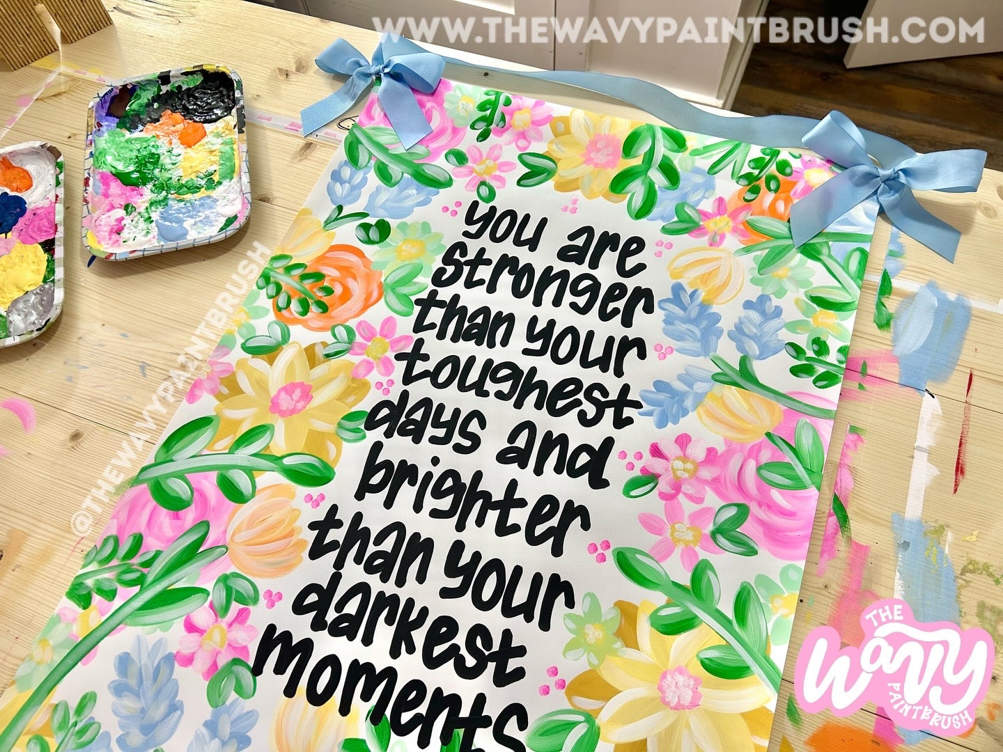 Custom - Matte Canvas Banner with Ribbon Hanger