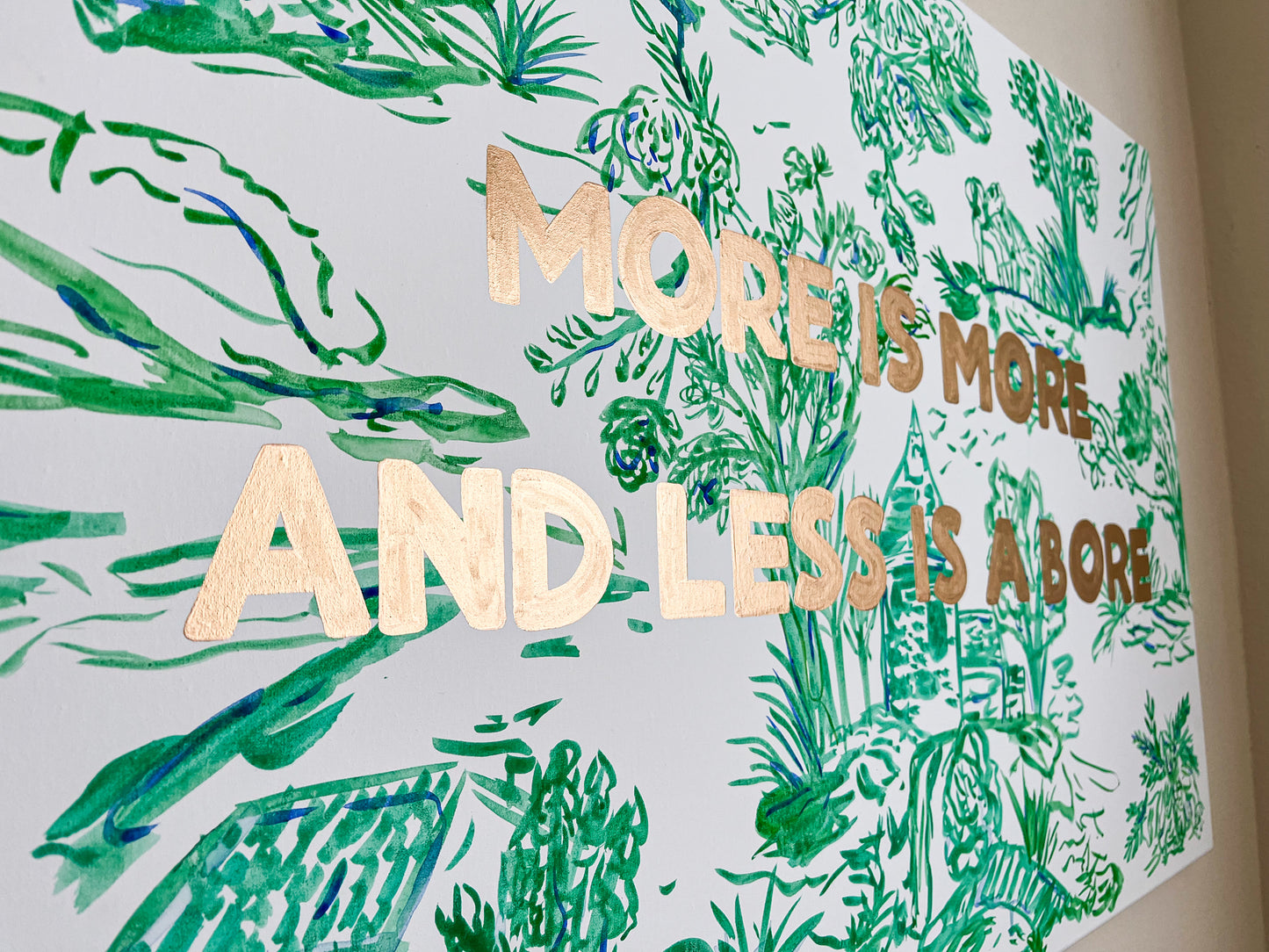 Green Landscape + Abstract Watercolor