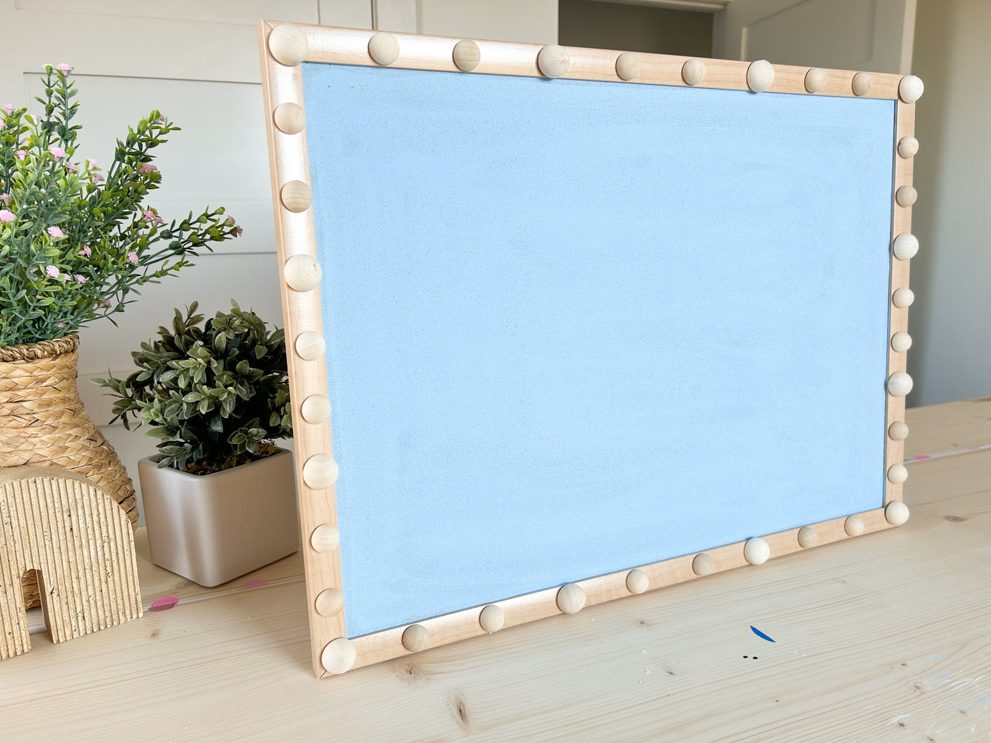 Custom - Rectangle Cork Board w/ hand beaded trim