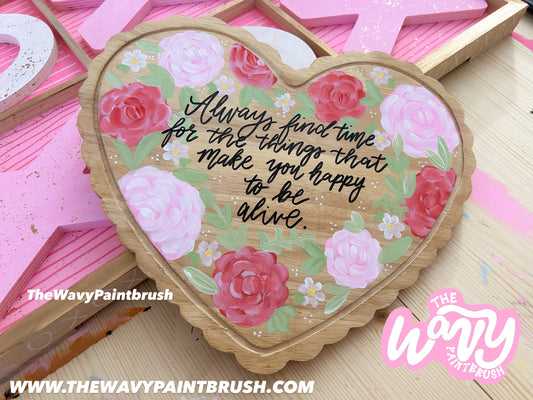 Ready to Ship - Wooden Painted Heart