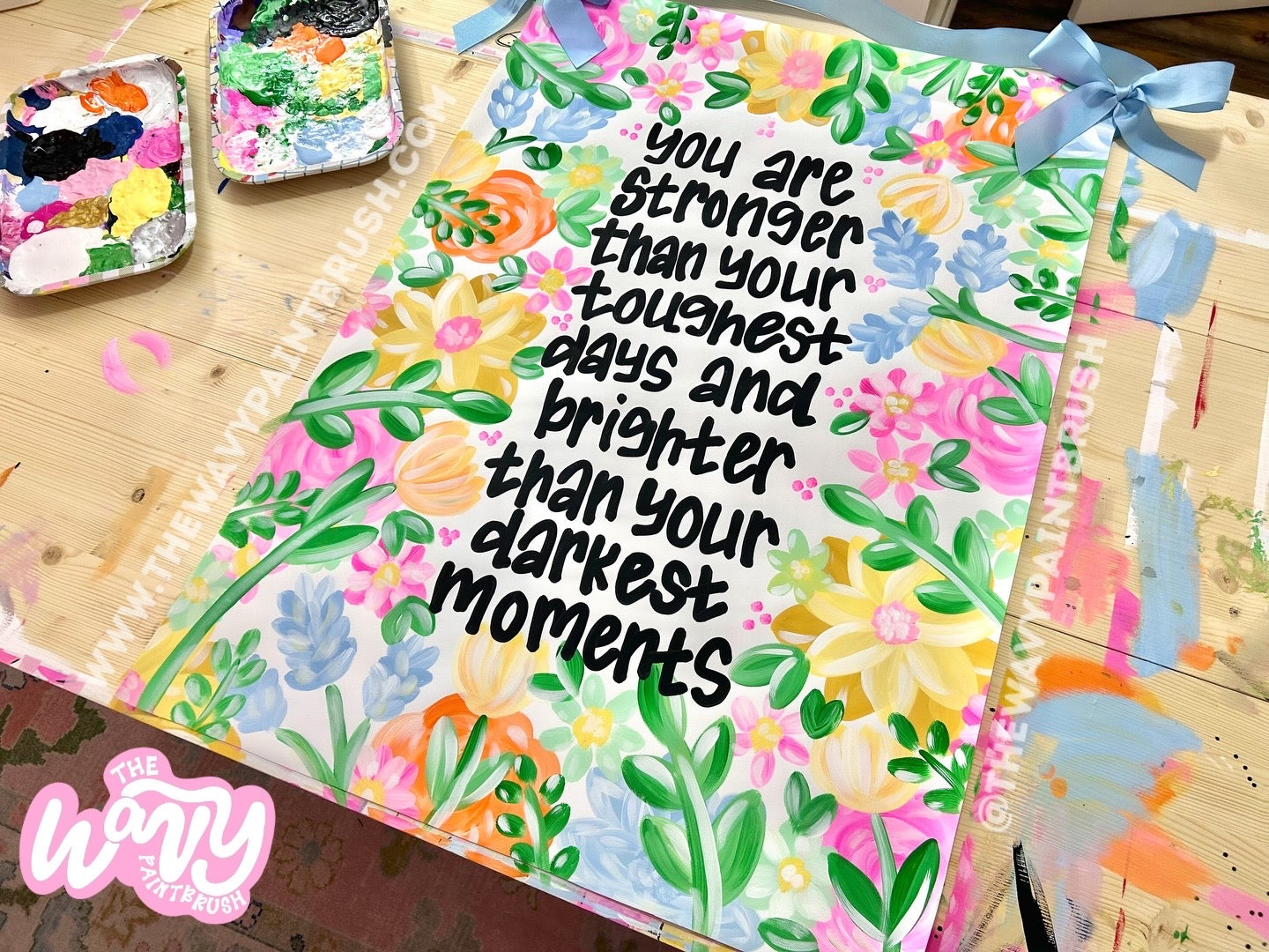 Custom - Matte Canvas Banner with Ribbon Hanger