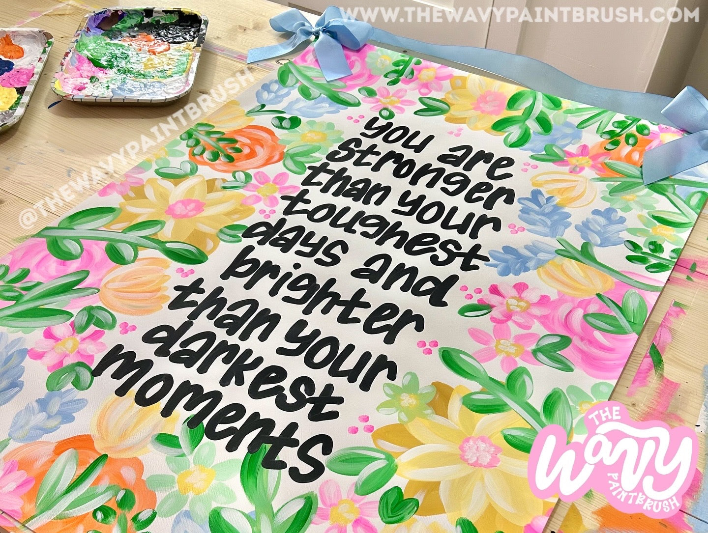 Custom - Matte Canvas Banner with Ribbon Hanger