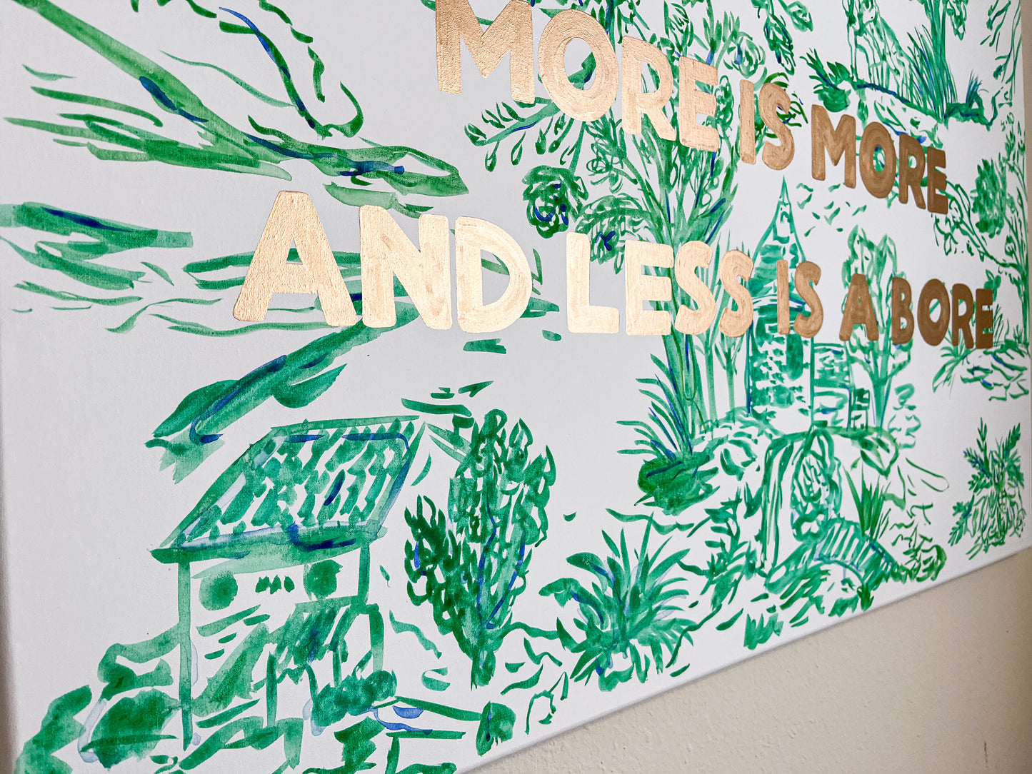 Green Landscape + Abstract Watercolor