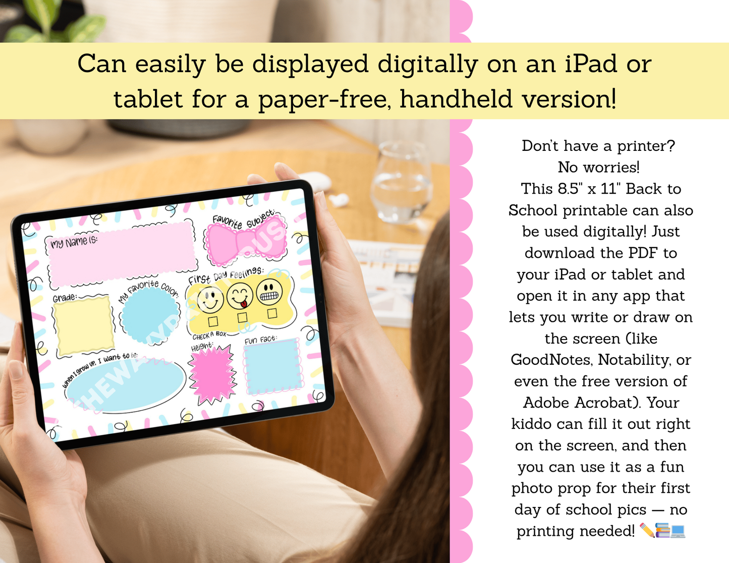 Printable/Digital - Back to School Poster #2 - 11”x8.5” size