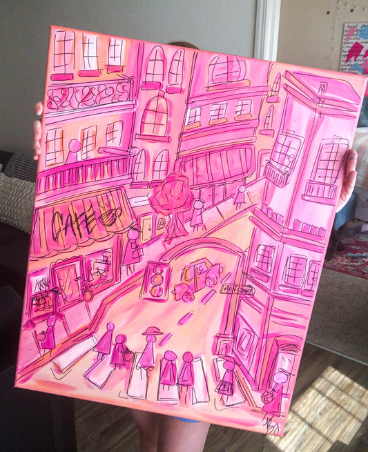 Pink Town + Original Abstract