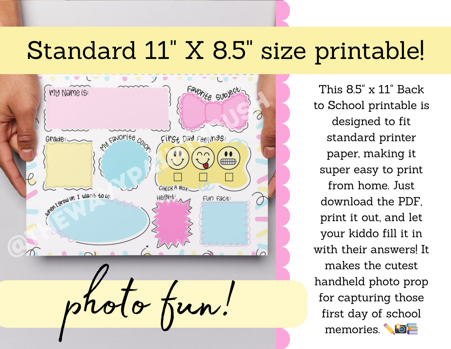 Printable/Digital - Back to School Poster #2 - 11”x8.5” size