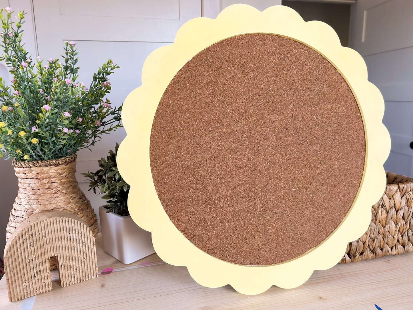 Custom - Yellow Circle Cork Board