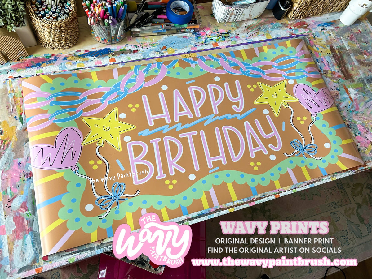 Ready to Ship PRINTED Banner - Birthday