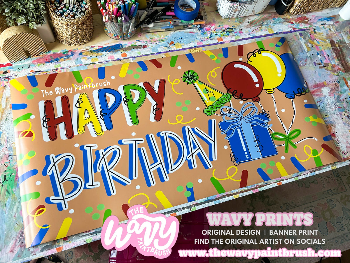 Ready to Ship PRINTED Banner - Birthday
