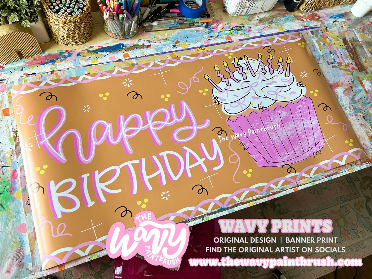 Ready to Ship PRINTED Banner - Birthday