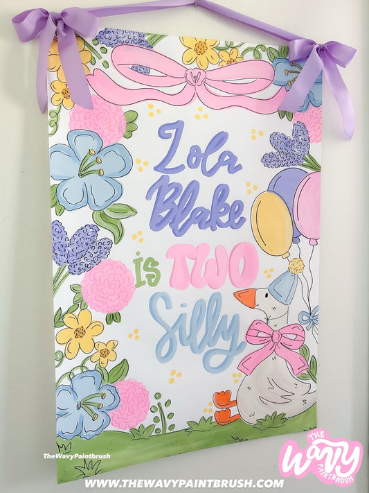 Custom - Matte Canvas Banner with Ribbon Hanger