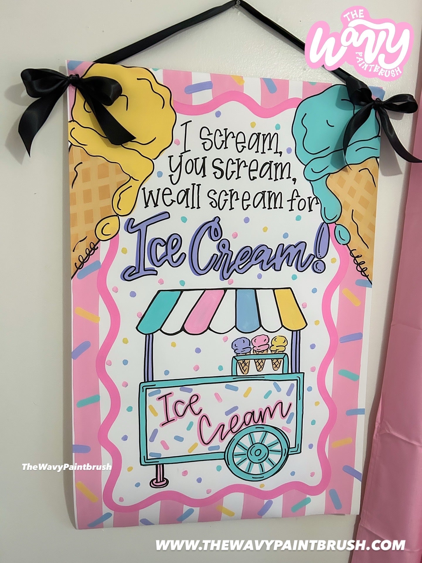 Custom - Matte Canvas Banner with Ribbon Hanger