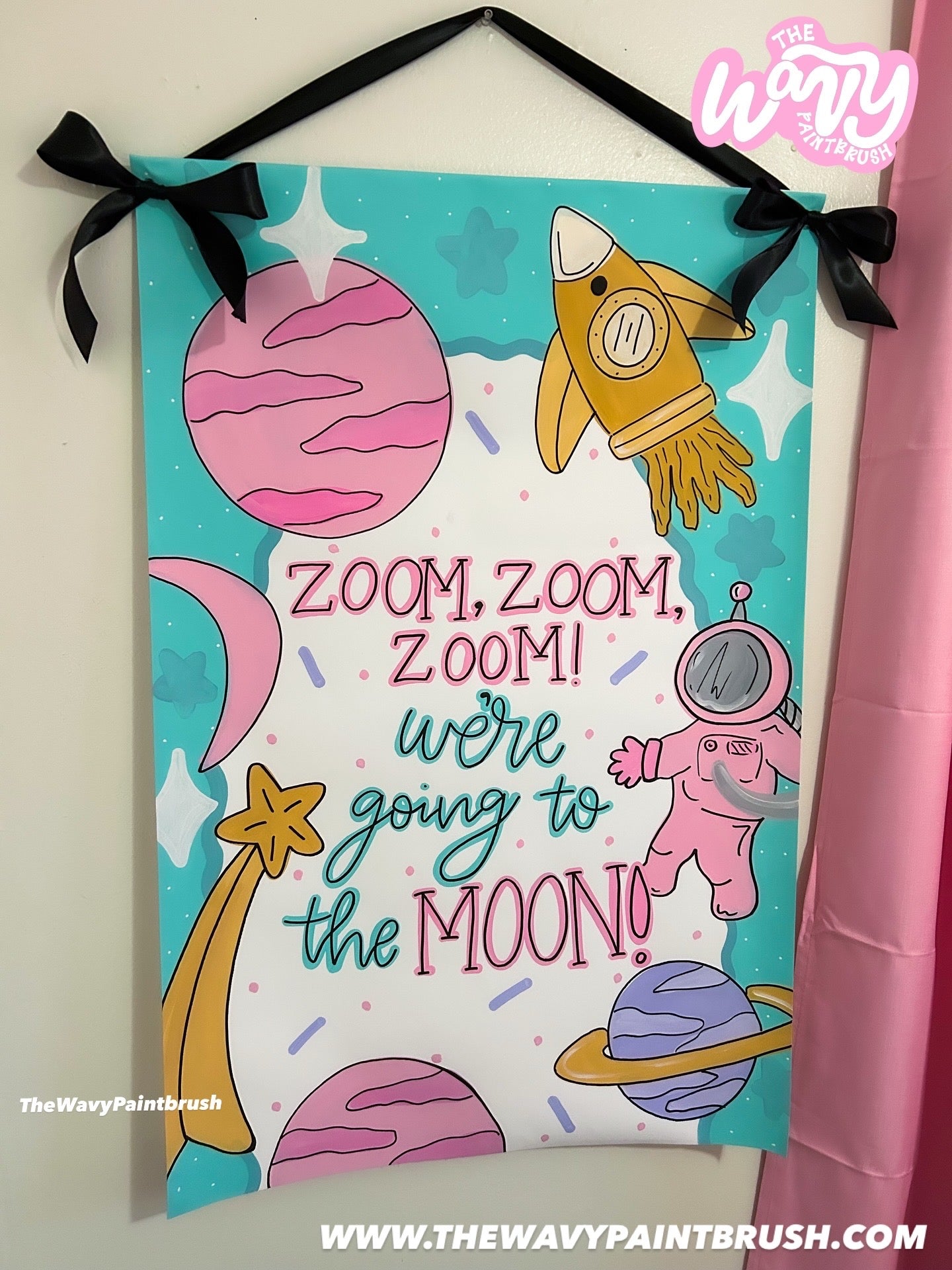 Custom - Matte Canvas Banner with Ribbon Hanger