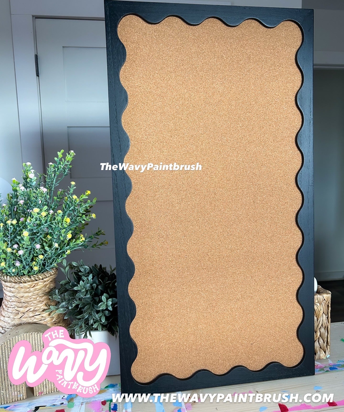 Custom Cork Interior - Black Scalloped Cork Board