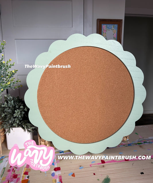 Custom Cork Interior - Light Green Circle Cork Board