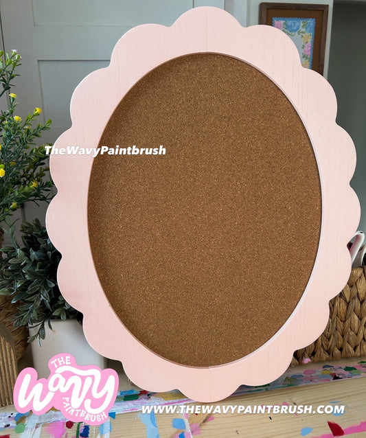 Custom Cork Interior - Light Pink Oval Cork Board