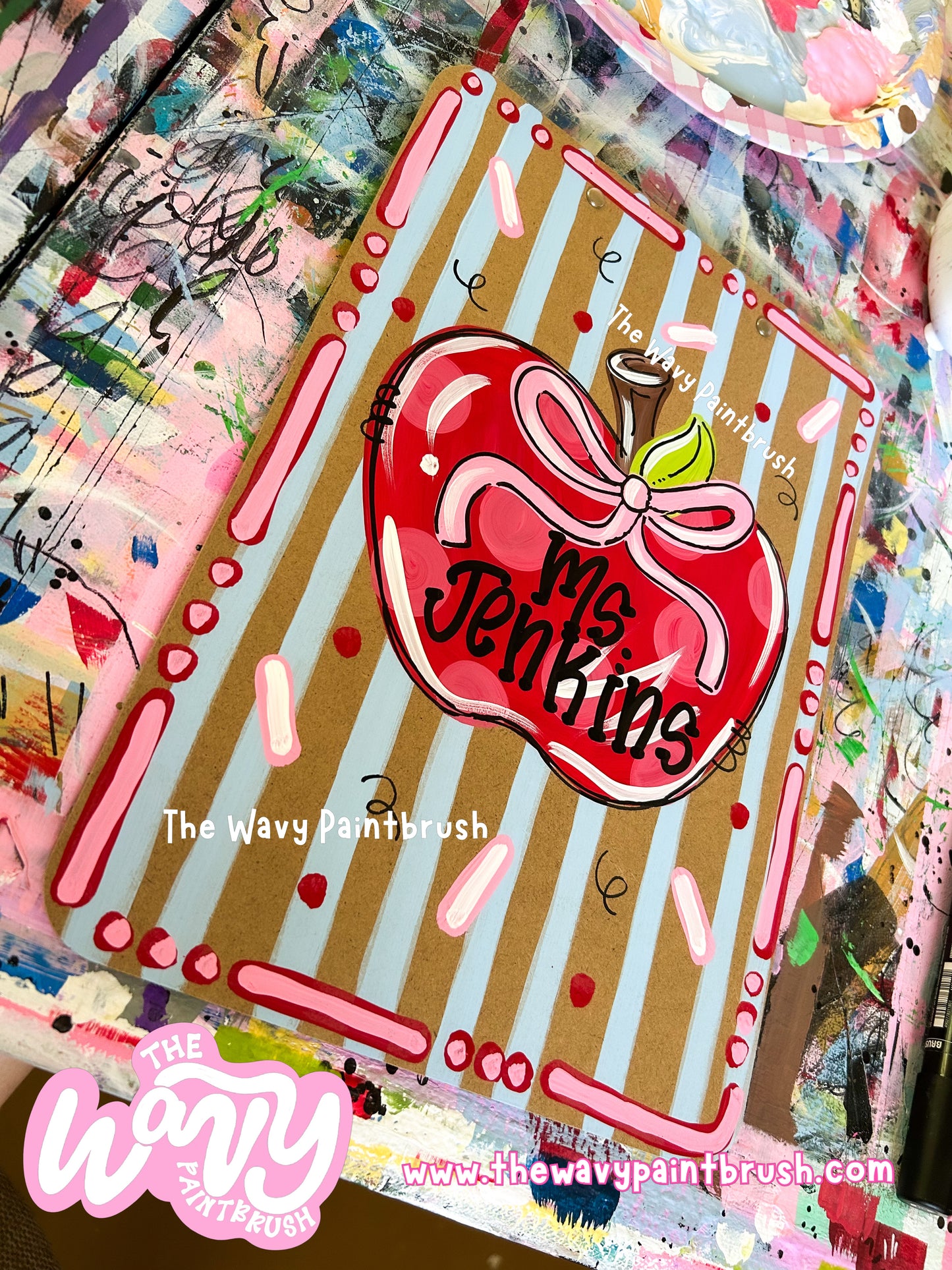 Clipboard Polka Dot Apple Design | Preorder