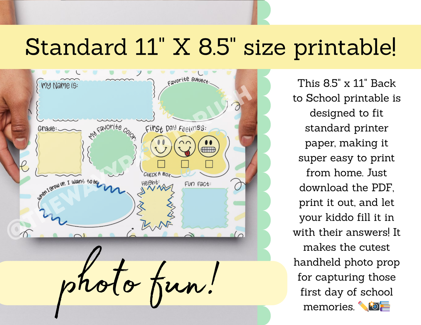 Printable/Digital - Back to School Poster #1 - 11”x8.5” size