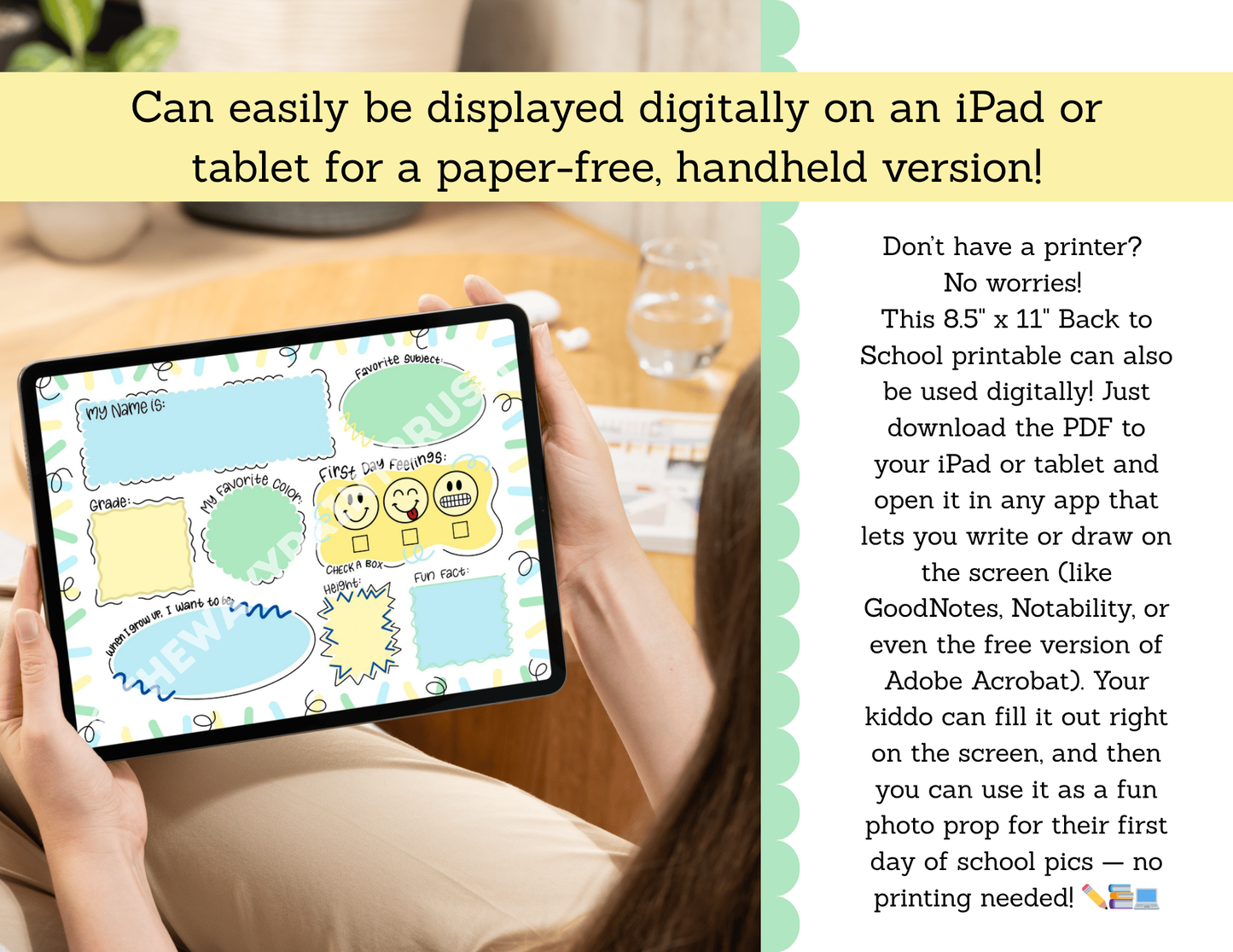 Printable/Digital - Back to School Poster #1 - 11”x8.5” size